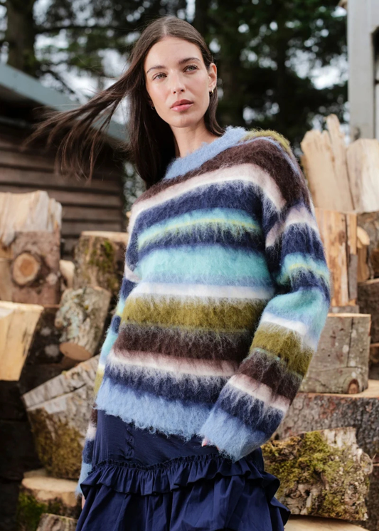 Daisy Street - Raya Ombre Stripe Brushed Jumper