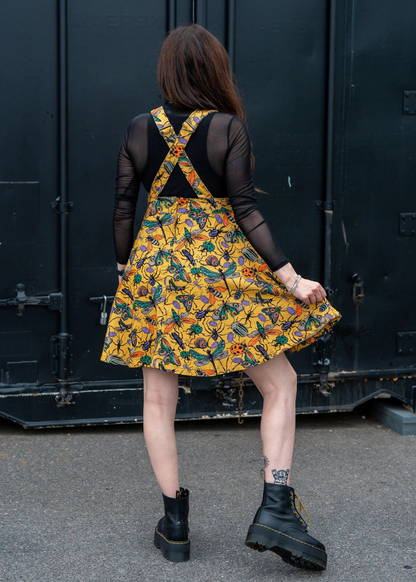 Run & Fly - Mustard Beasties Flared Pinafore Dress