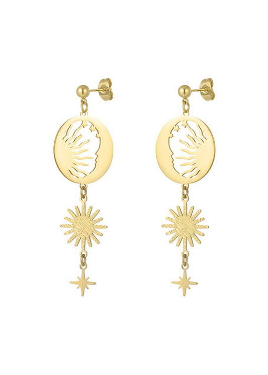 The Edit - Gold Sun Drop Earrings