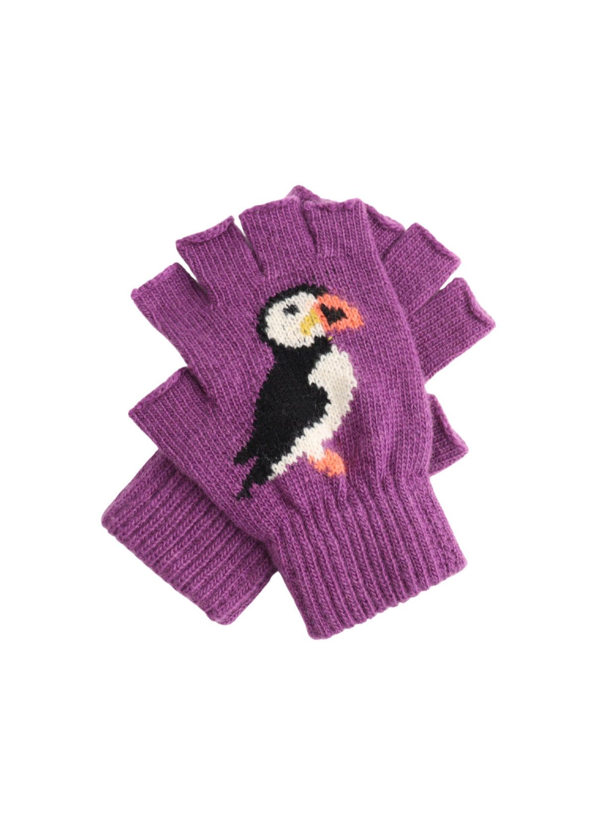 The Edit - Puffin Purple Fingerless Gloves