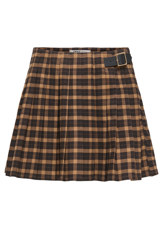 Only - Brown Tartan Check Mini Skirt