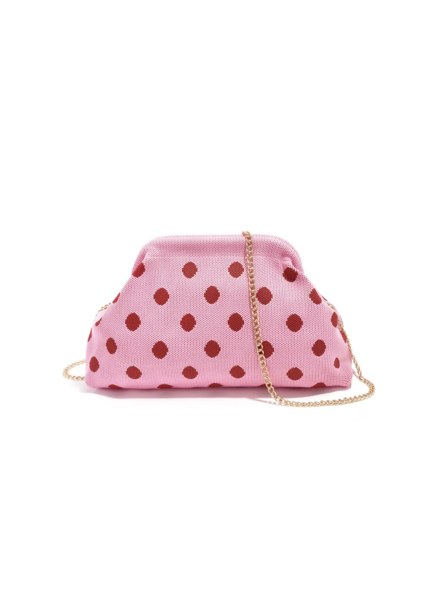 The Edit - Pink & Red Polka Dot Clutch Bag
