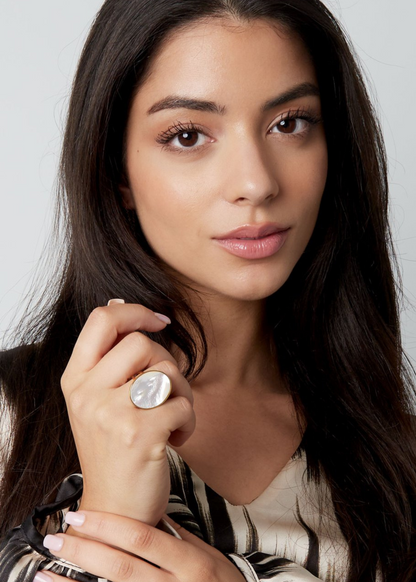 The Edit - Large Oval Blue Stone Ring