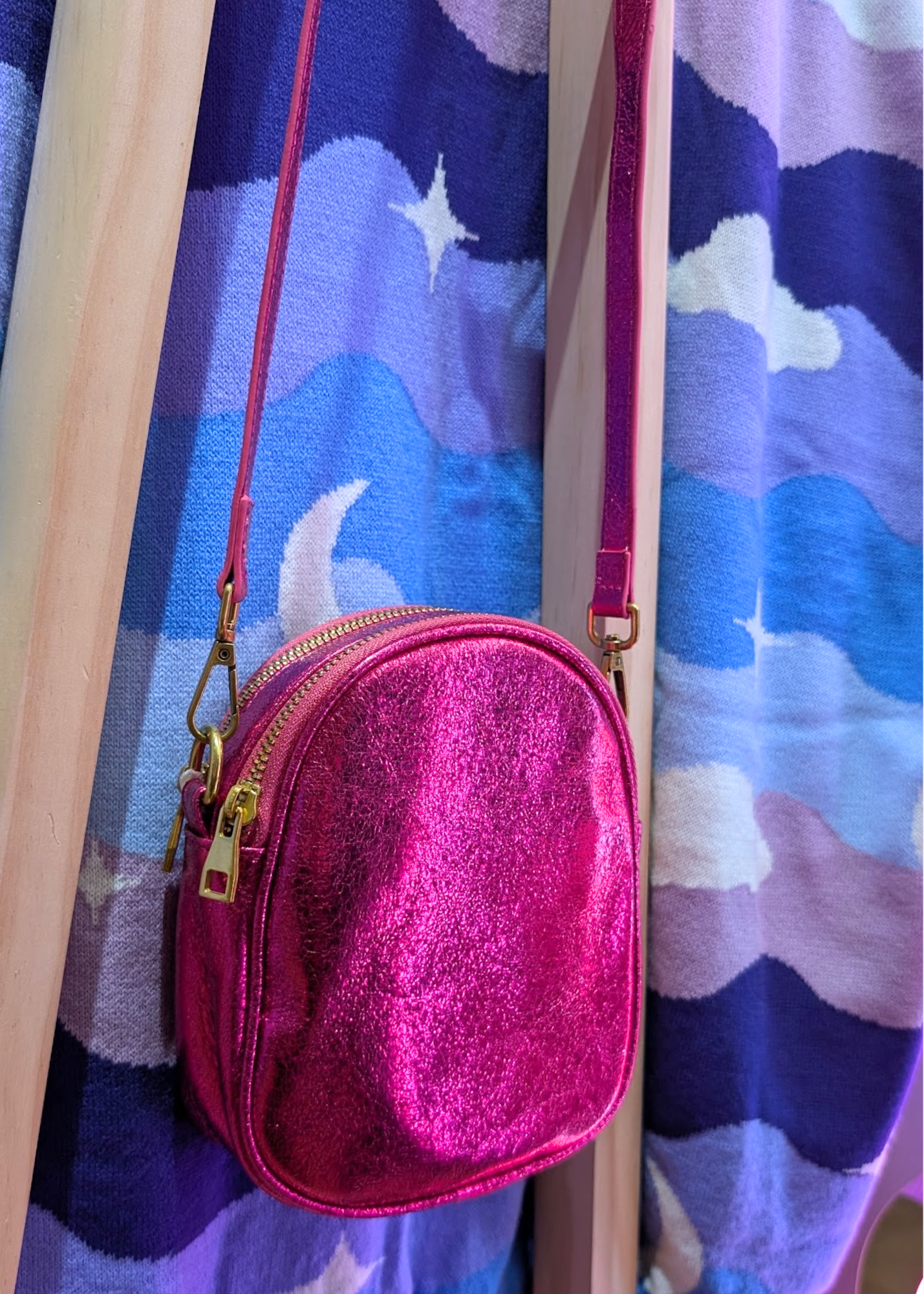 The Edit - Metallic Magenta Cross Body Mini Bag