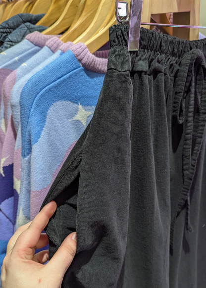 The Edit - Black Corduroy Puffball Skirt