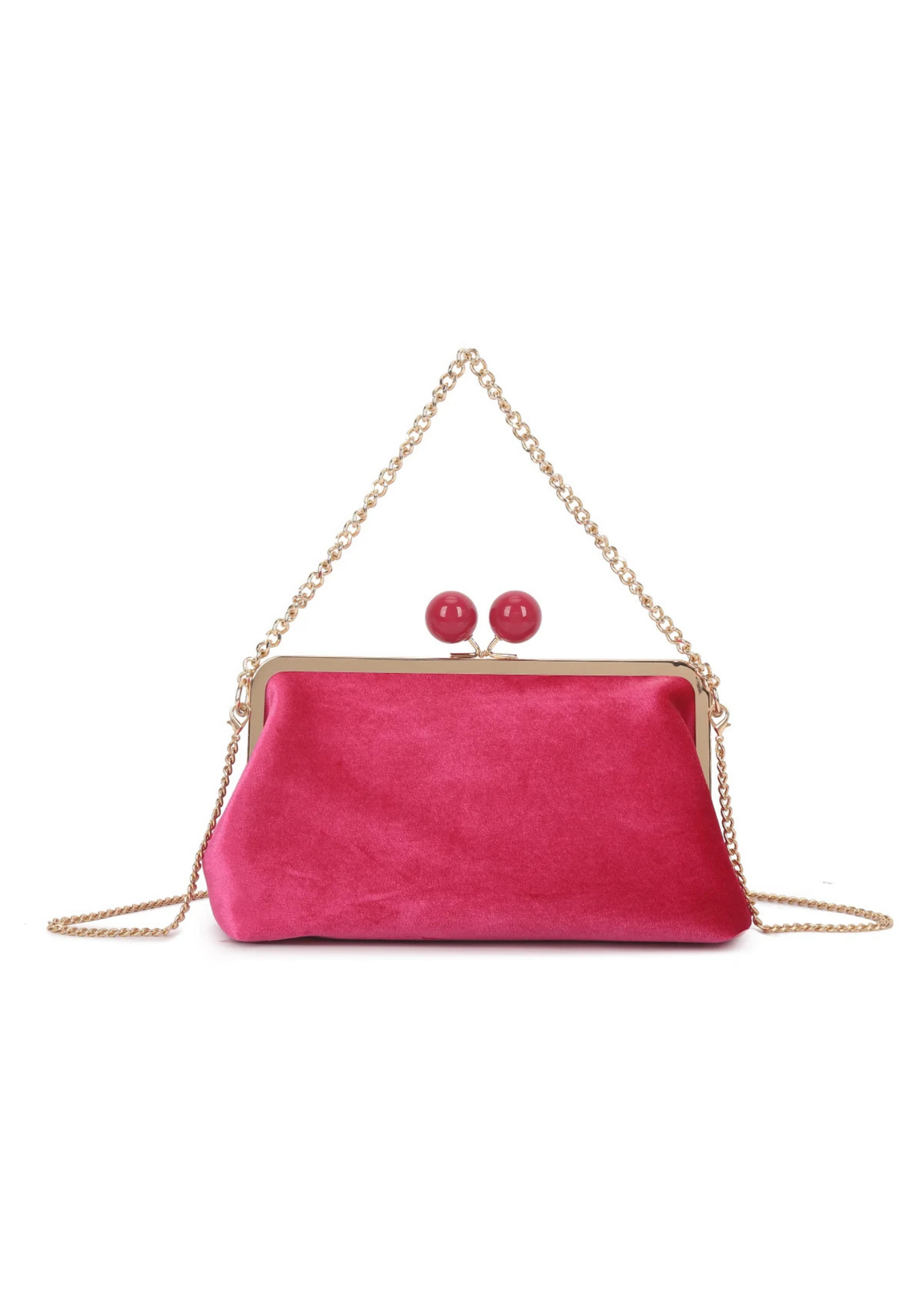 The Edit - Kiss Clasp Retro Bag in Pink