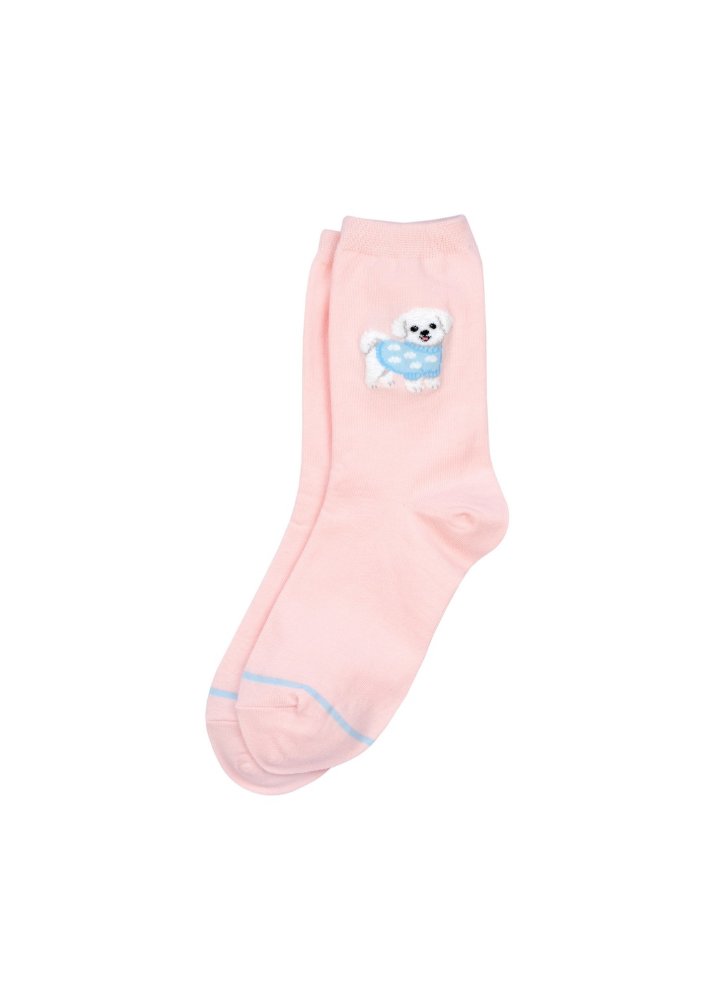 Joe Cool - Dog Walk White Puppy Socks in Pink