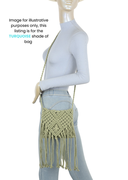 The Edit - Turquoise Macramé Cross-body Bag