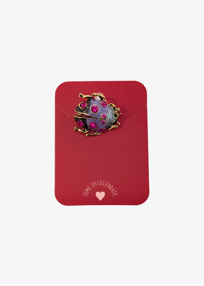 The Edit - Lilac Ladybird Brooch