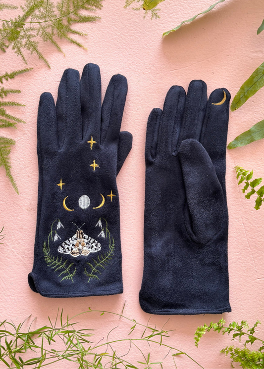 House of Disaster - Secret Garden Embroidered Moth Gloves