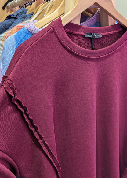 The Edit - Oversized Burgundy Exposed Seam Sweater