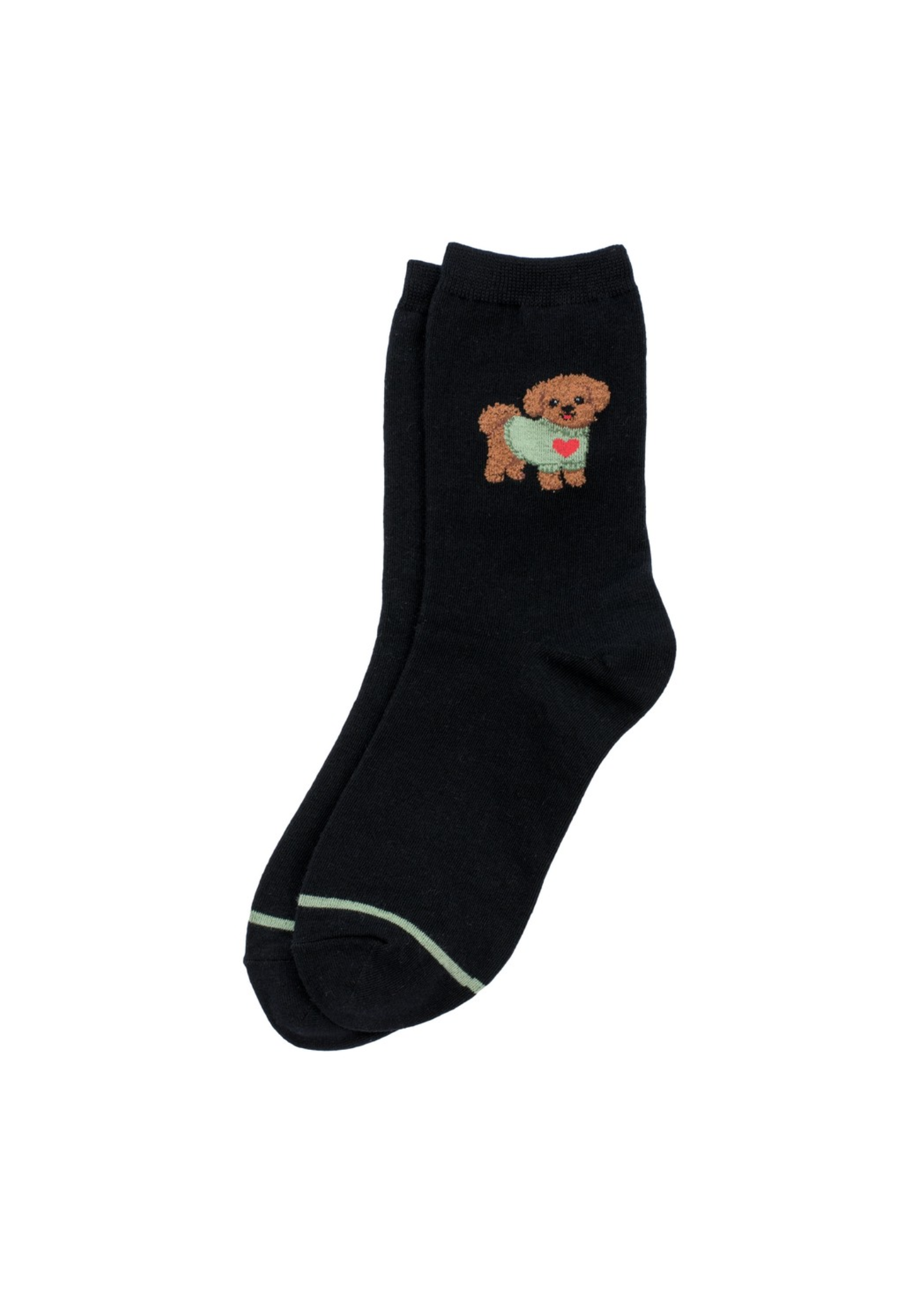 Joe Cool - Dog Walk Brown Puppy Socks in Black