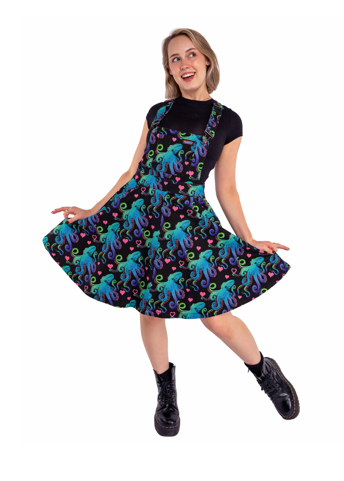 Run & Fly - Octopus Love Flared Pinafore Dress