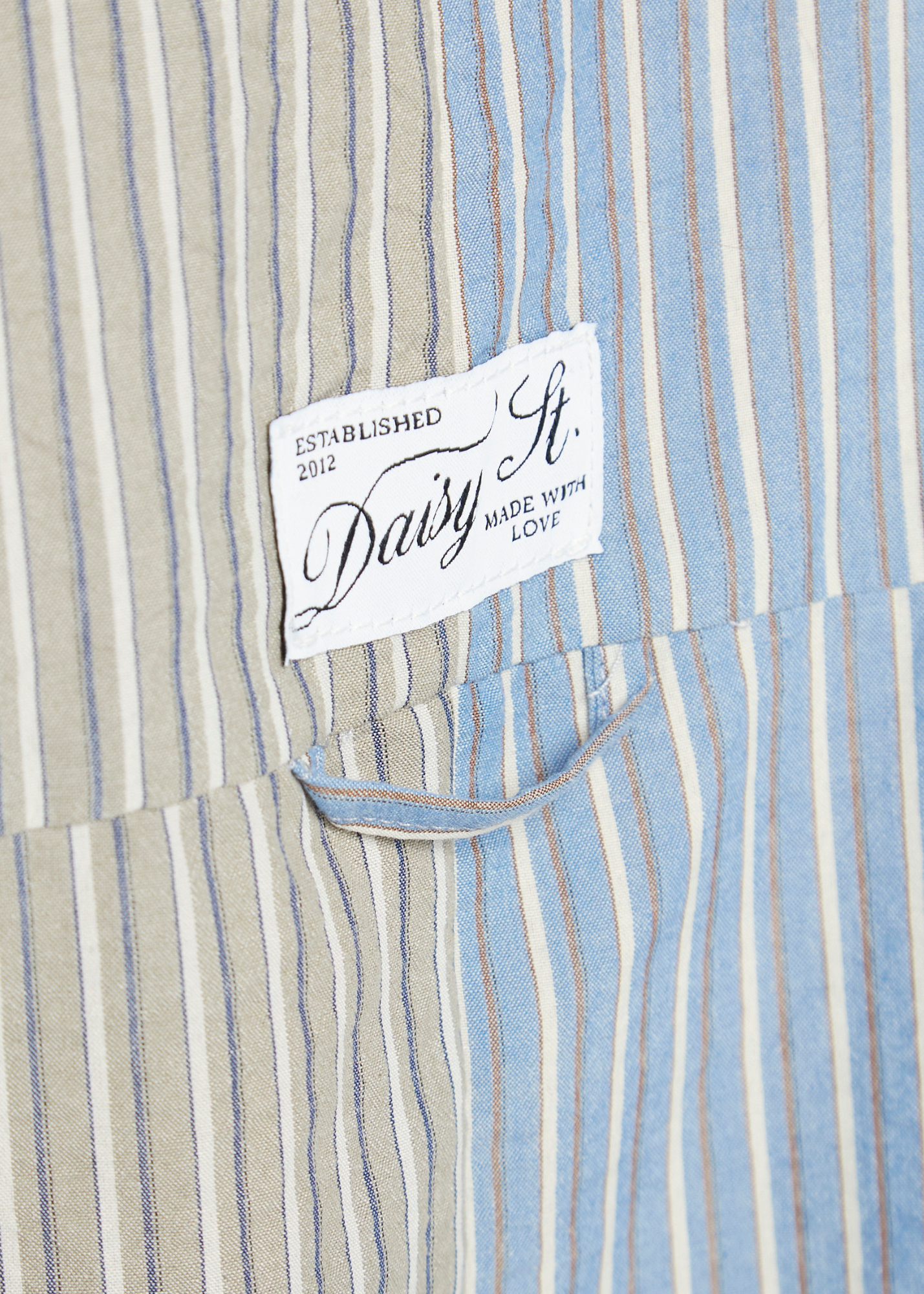 Daisy Street - Oversized Blue & Green Striped Swirl Shirt