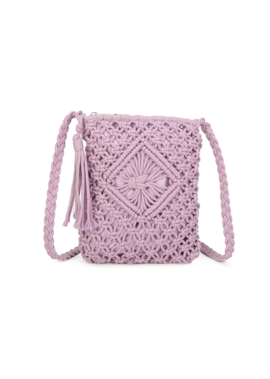 The Edit - Lilac Macramé Mini City Bag