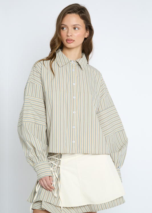 Daisy Street - Frappe Stripe Button Up Shirt
