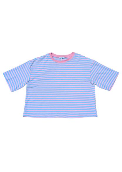 The Edit - Pink & Blue Stripe Short Sleeve Tee