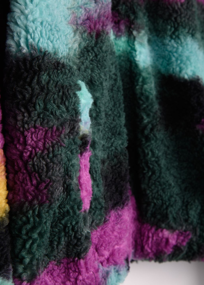 24COLOURS - Magenta/ Teal Abstract Half-Zip Fleece