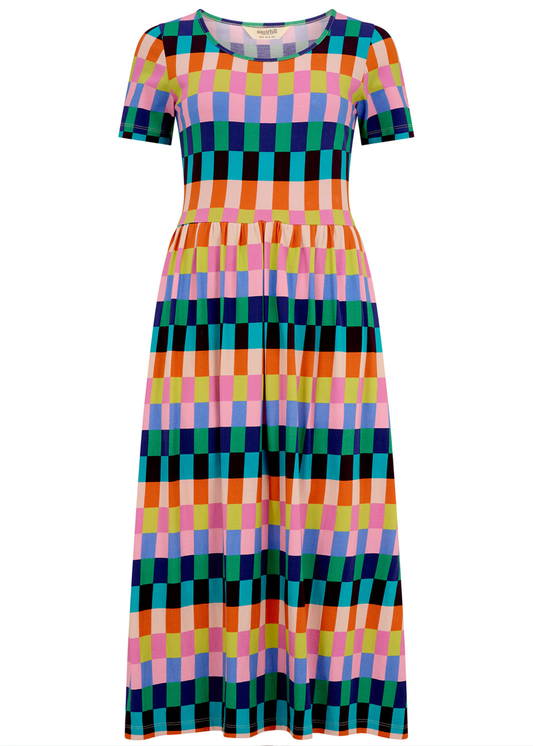 Sugarhill Brighton - Gina Puzzle Stripe Jersey Midi Dress