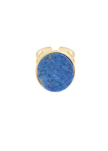 The Edit - Large Oval Blue Stone Ring