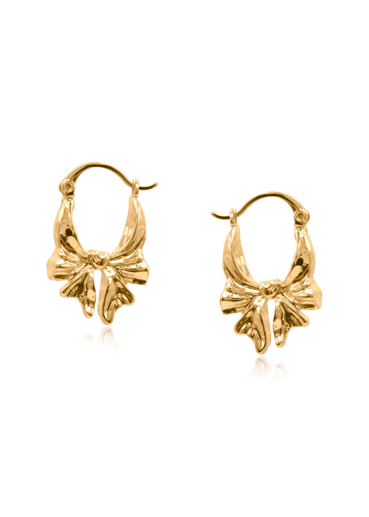 Big Metal London - Mini Bow Earrings in Gold