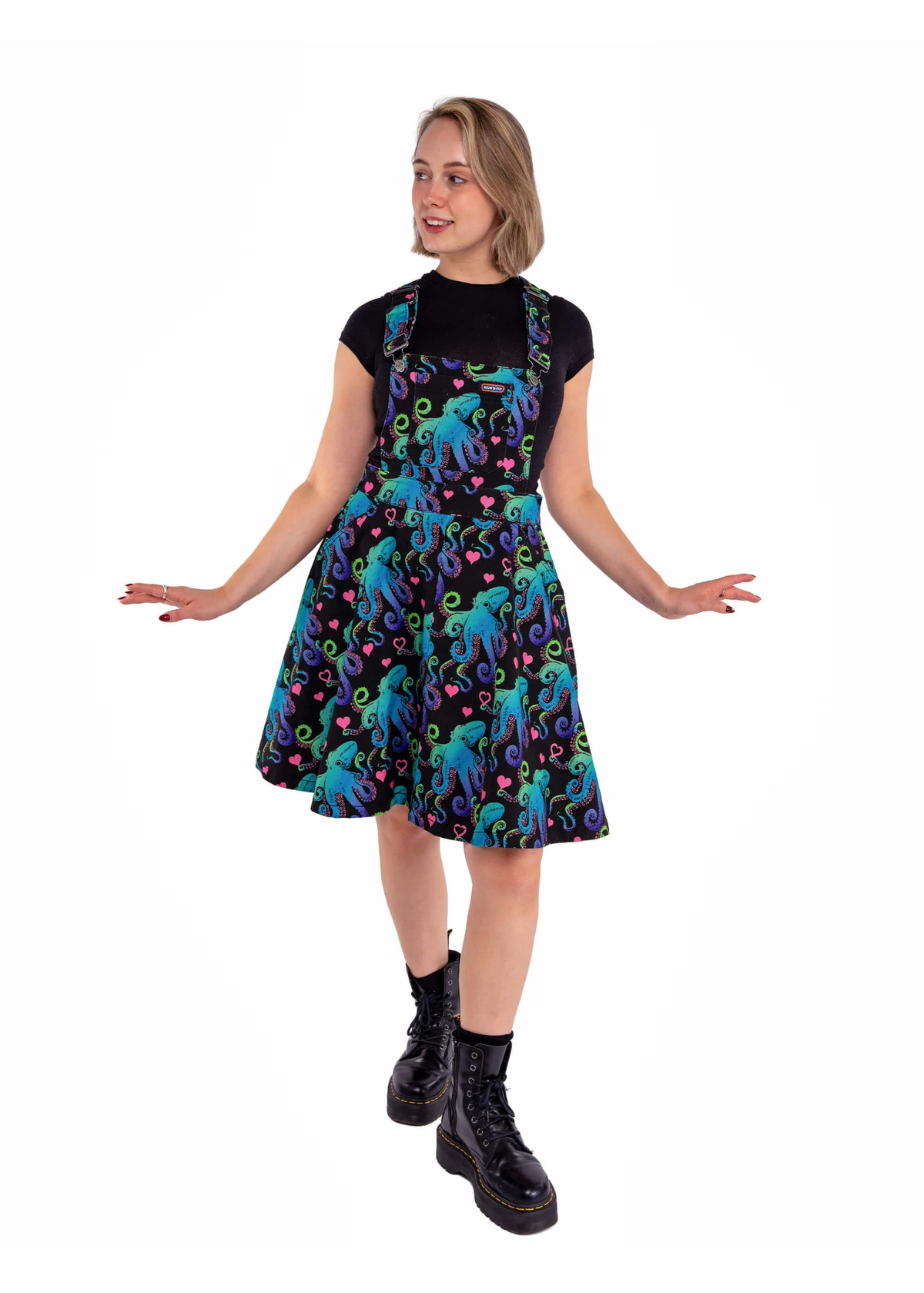 Run & Fly - Octopus Love Flared Pinafore Dress
