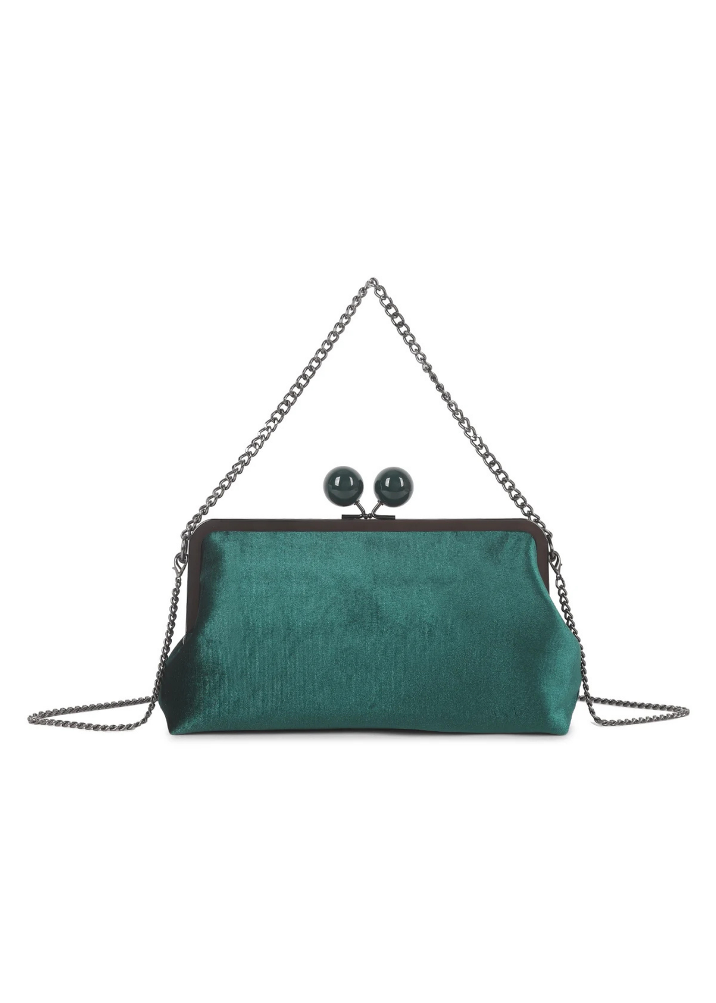The Edit - Kiss Clasp Retro Bag in Green