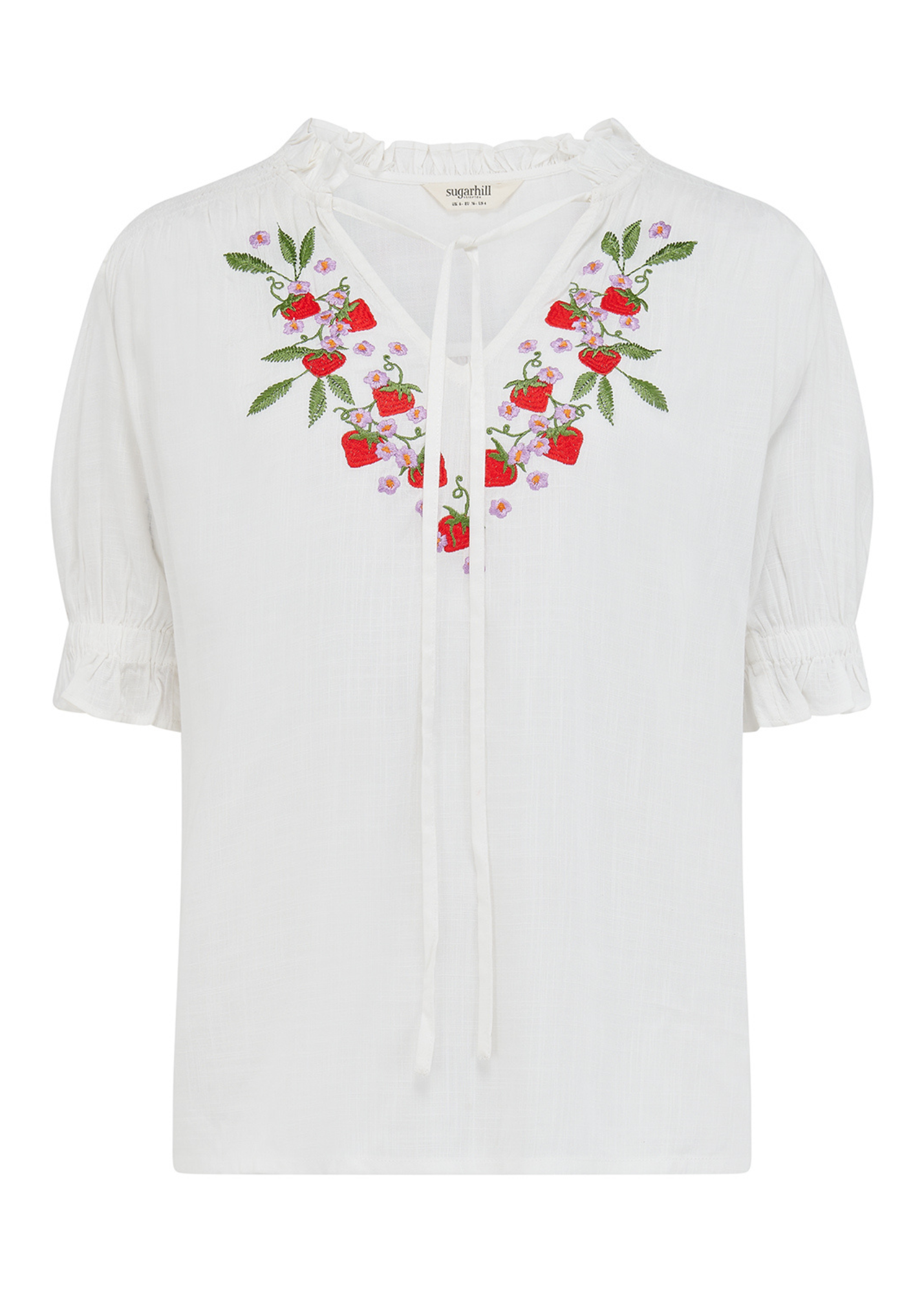 Sugarhill Brighton - Angelique Shirred Strawberry Top