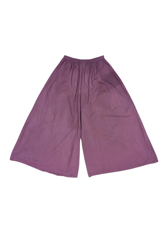 The Edit - Wide Leg Cotton Palazzo Pants in Berry