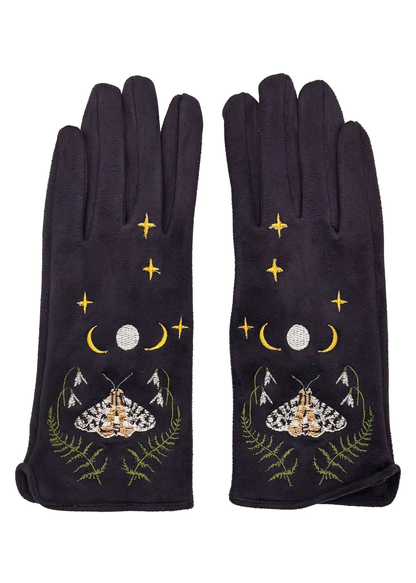 House of Disaster - Secret Garden Embroidered Moth Gloves