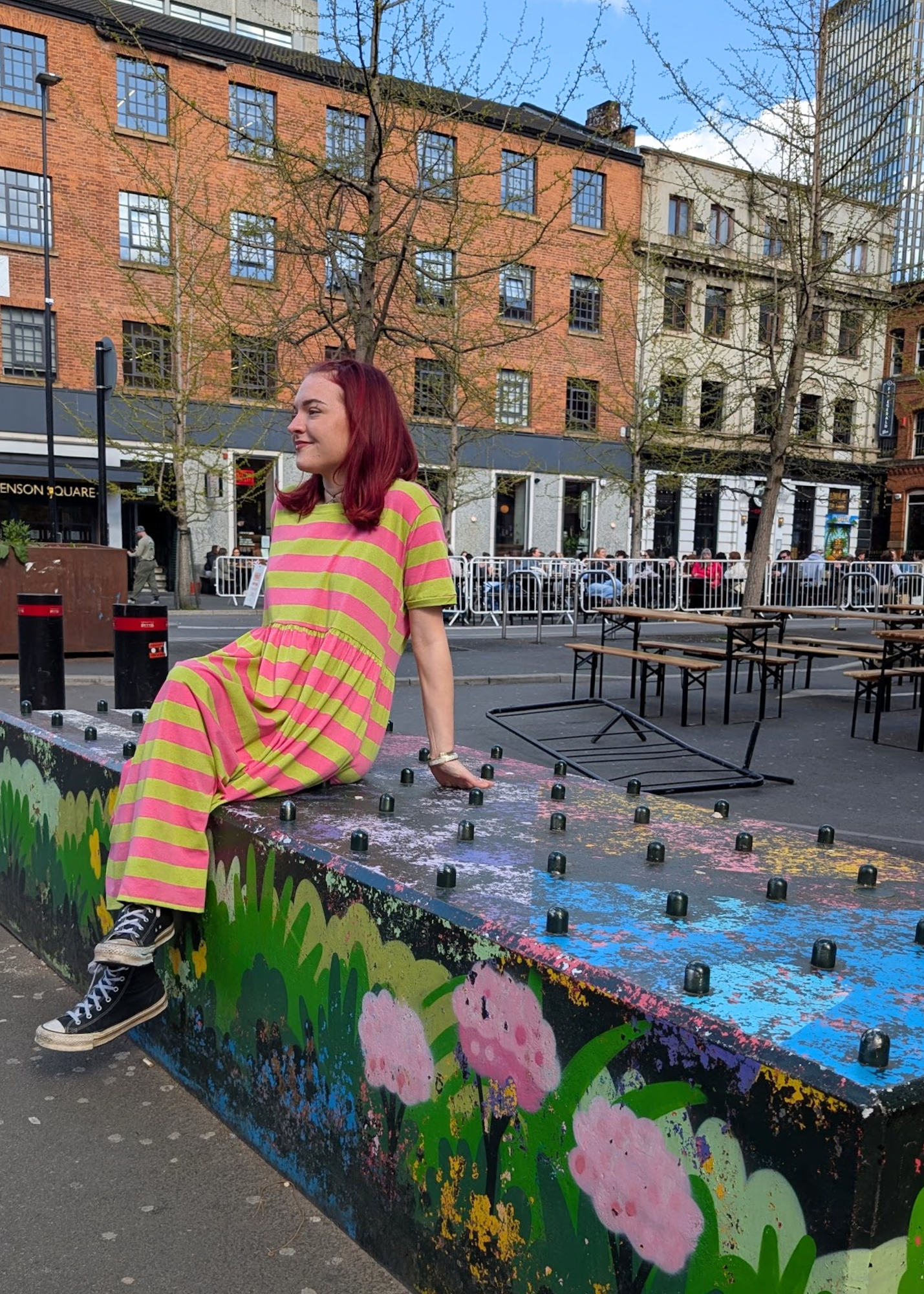 The Edit - Pink & Lime Sugar Stripes Smock Dress