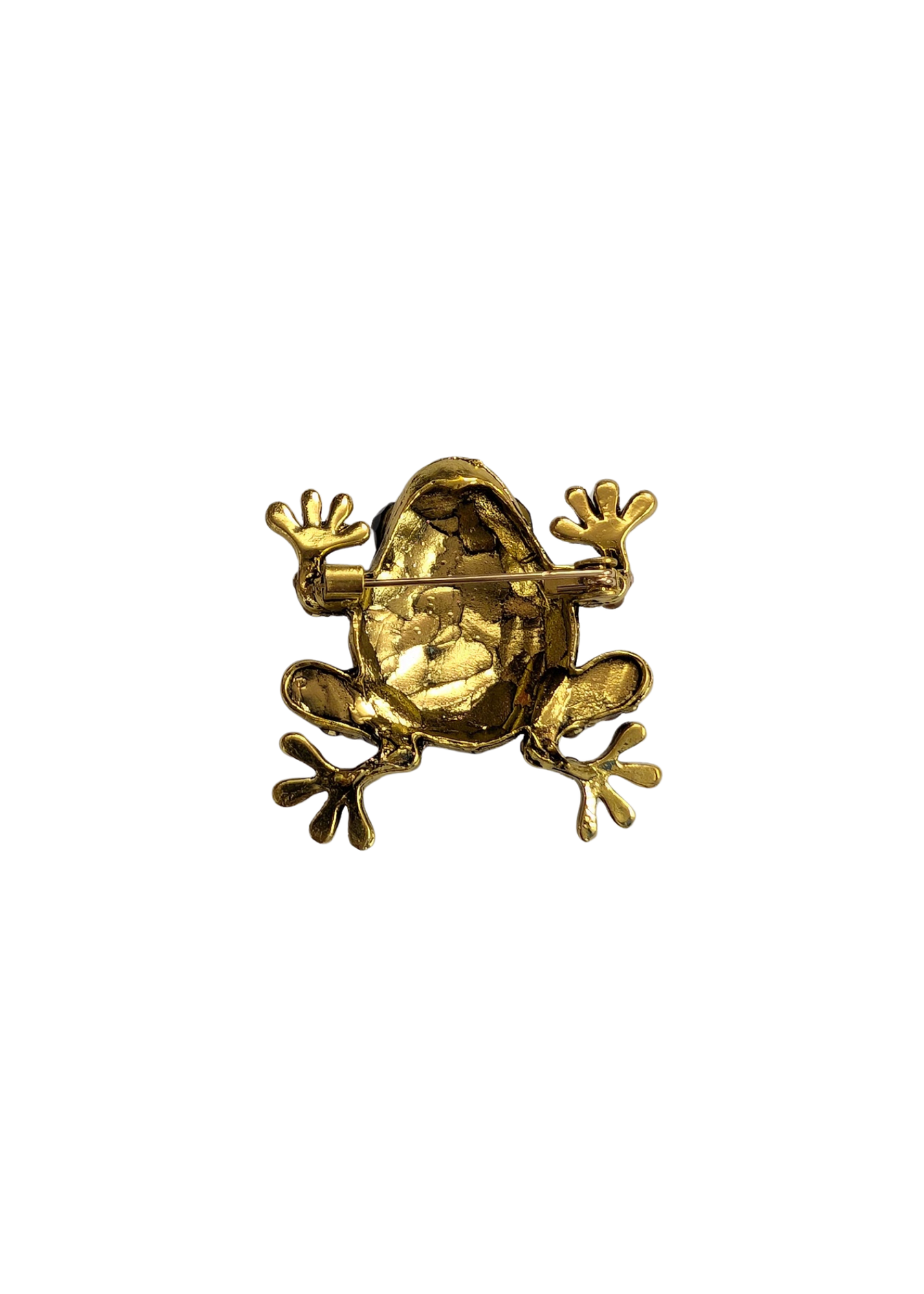 The Edit - Brown Bejewelled Frog Brooch