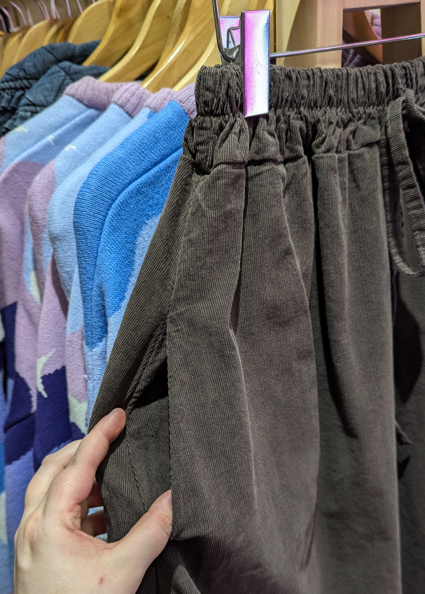 The Edit - Brown Corduroy Puffball Skirt