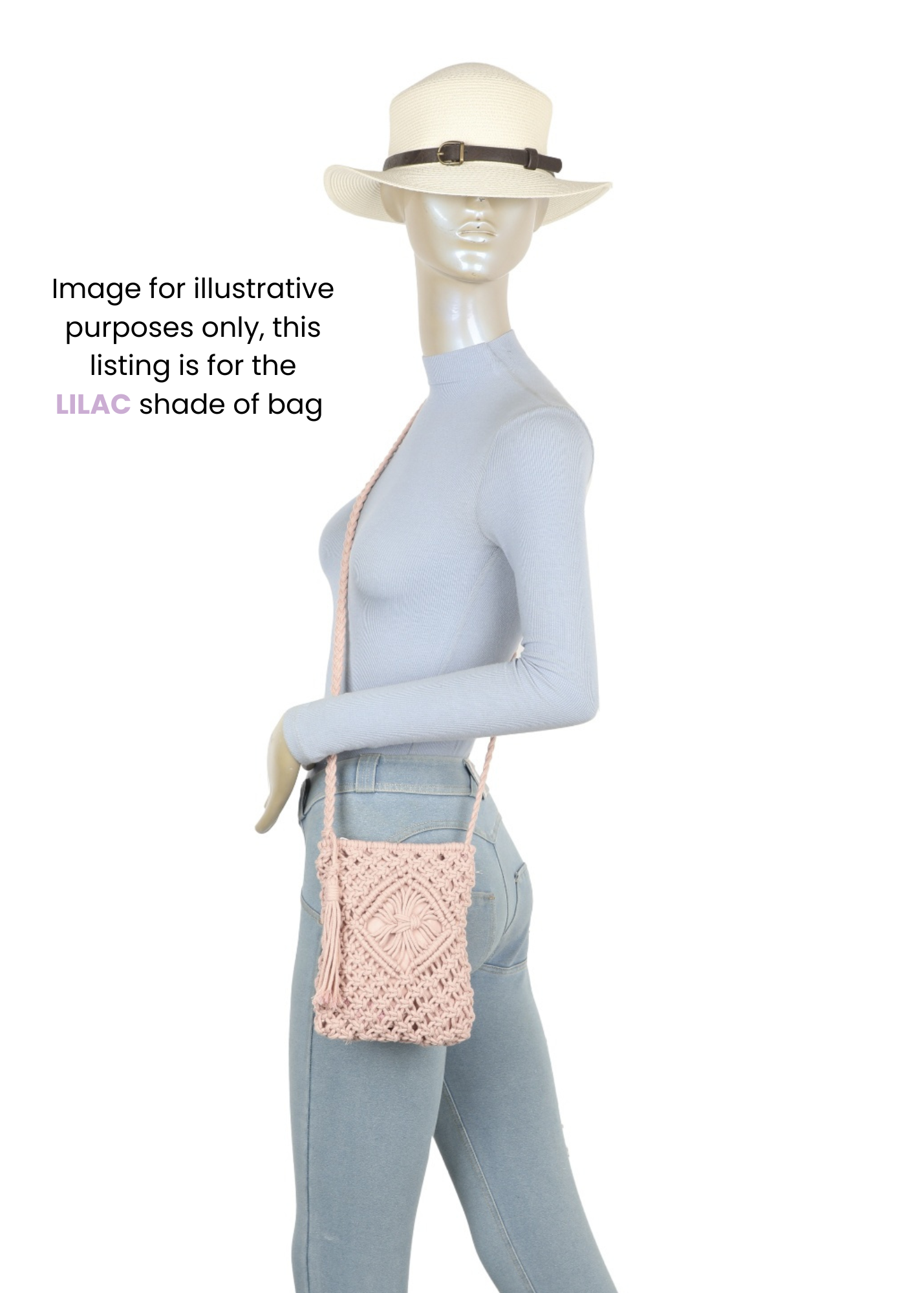 The Edit - Lilac Macramé Mini City Bag