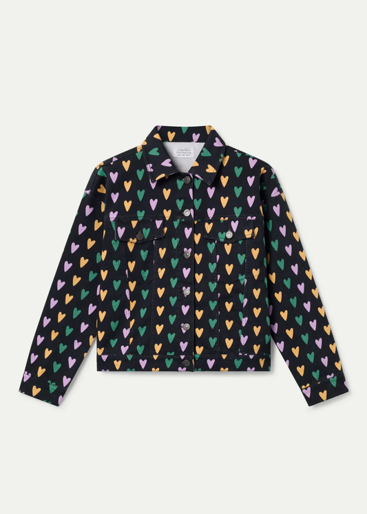 Compañia Fantastica - Pastel Heart Stretch Denim Jacket