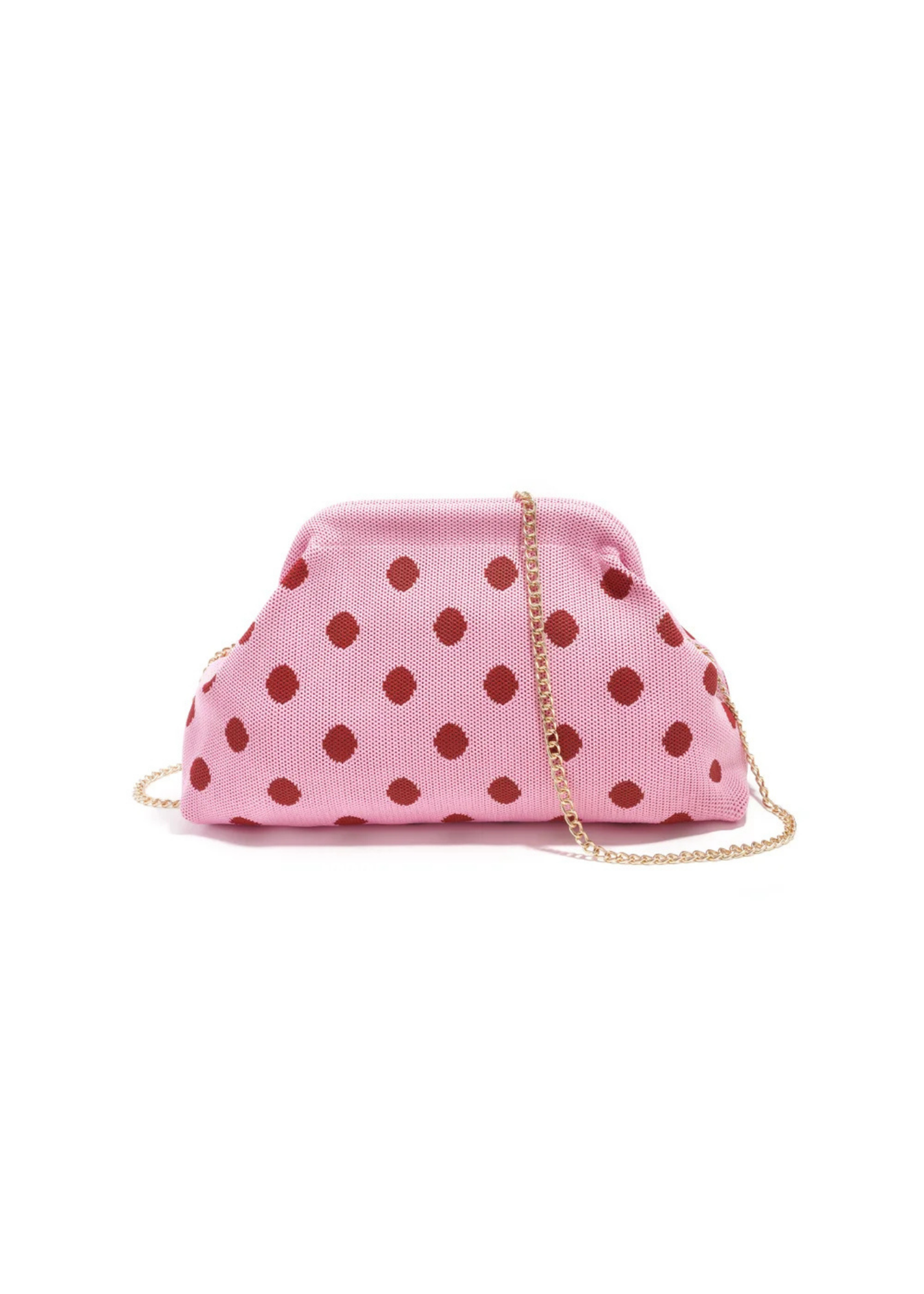 The Edit - Pink & Red Polka Dot Clutch Bag