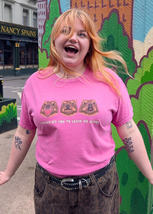 Home of Rainbows - Hyrax 'Leave Me Alone' Tee in Pink