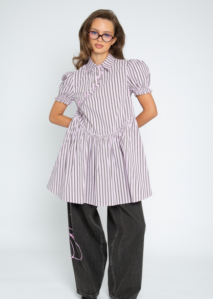 Daisy Street - Cherub Pink Stripe Mini Dress