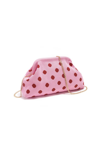 The Edit - Pink & Red Polka Dot Clutch Bag