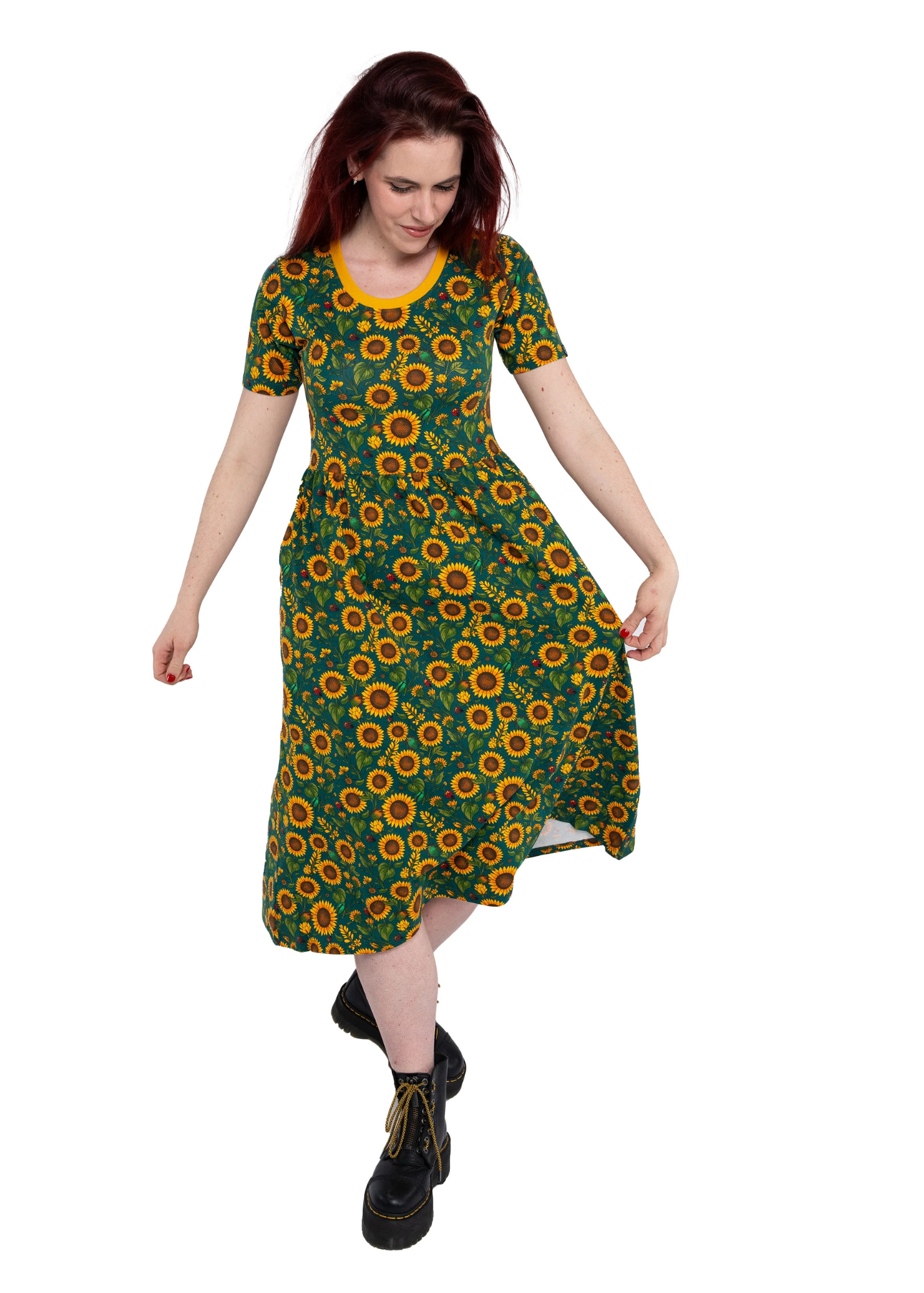 Rebel Romance - Sunflower Charity Midi Stretch Dress