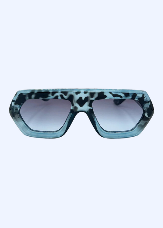 The Edit - Clear Blue Leopard Sunglasses