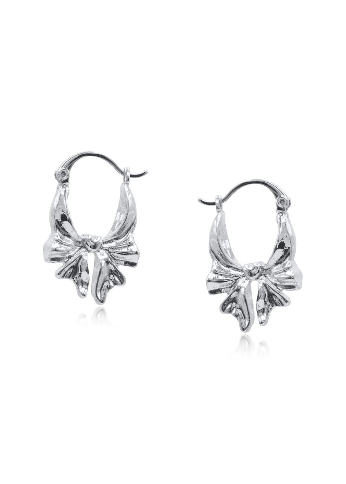 Big Metal London - Mini Bow Earrings in Silver