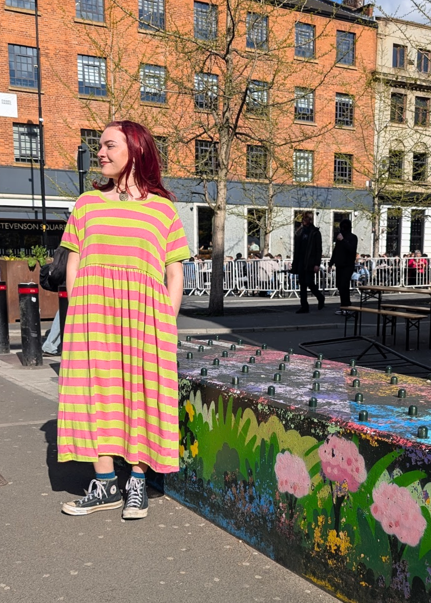 The Edit - Pink & Lime Sugar Stripes Smock Dress