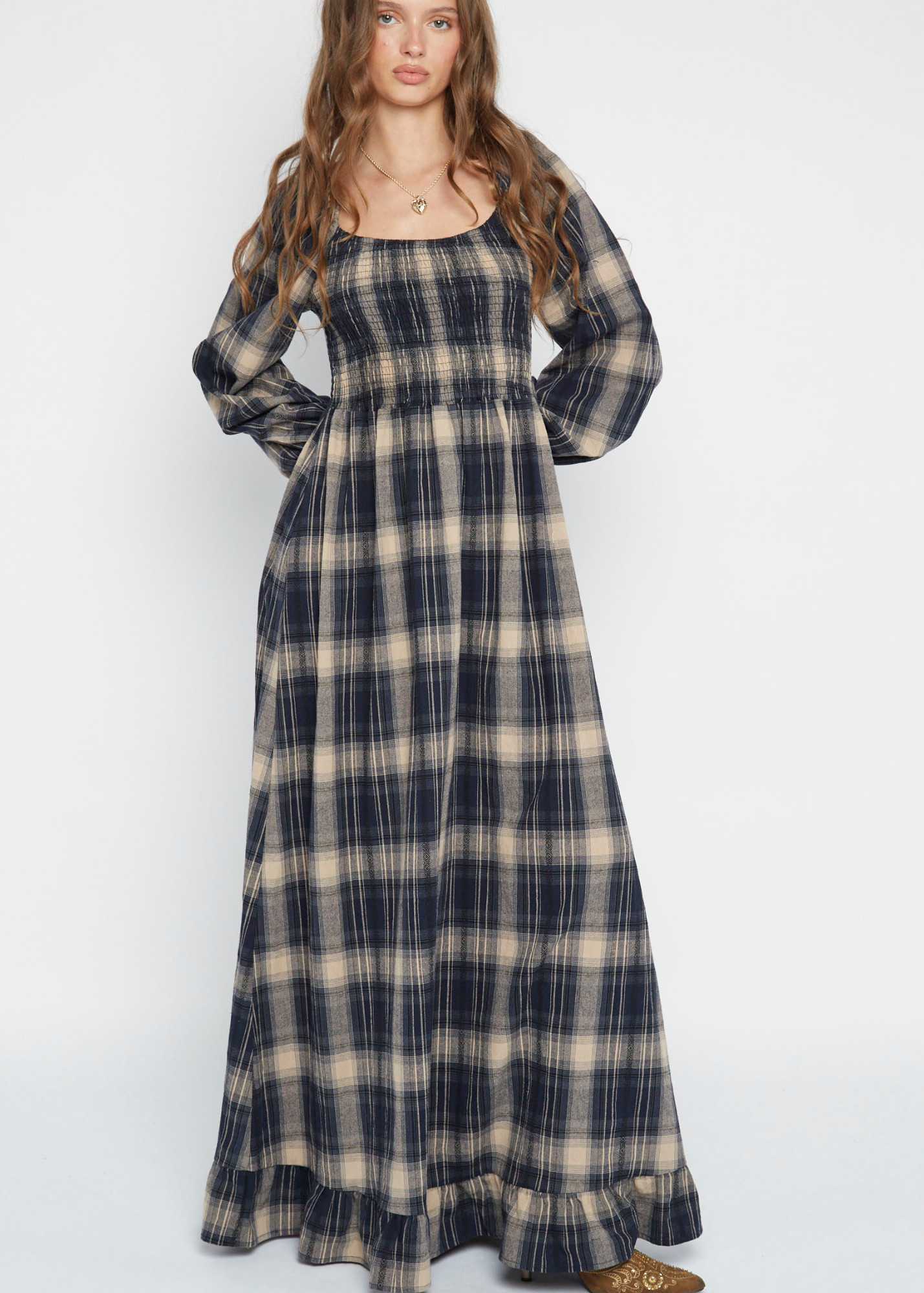 Daisy Street - Shella Check Maxi Dress