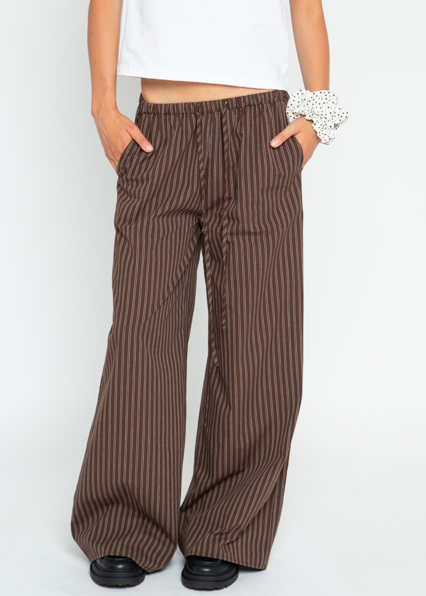 Daisy Street - Neve Brown Stripe Trousers