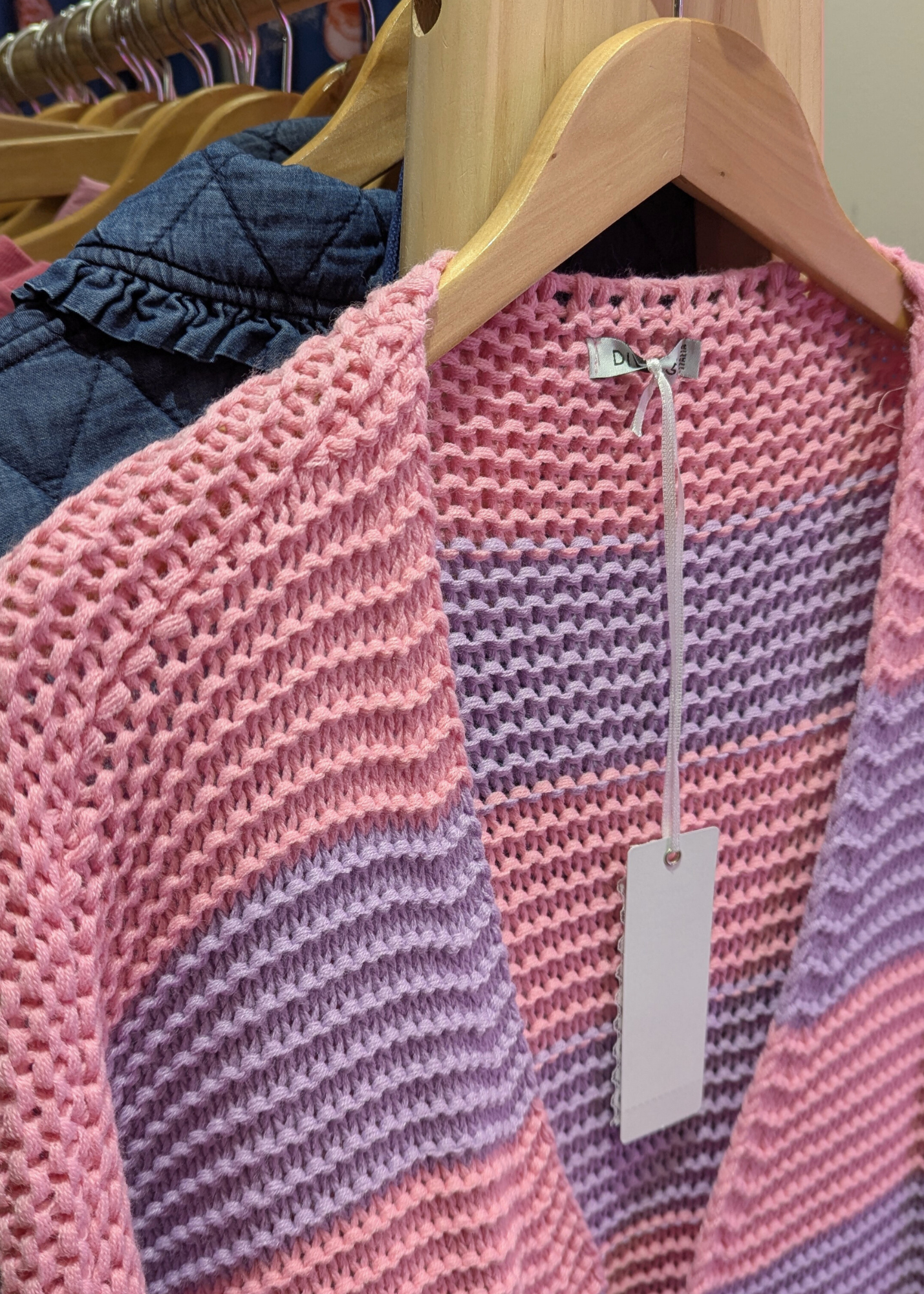 The Edit - Pink & Lilac Striped Knit Cardigan