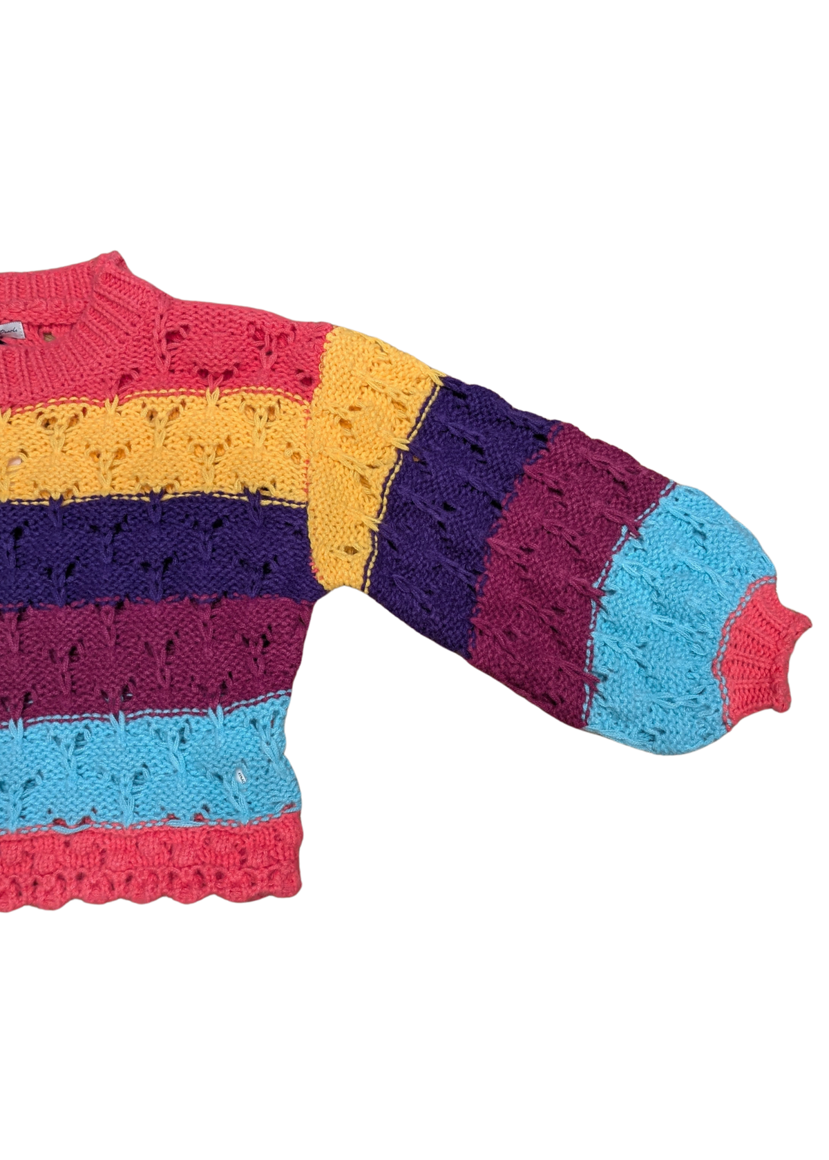 The Edit - Cropped Multicolour Stripe Loose Knit Jumper