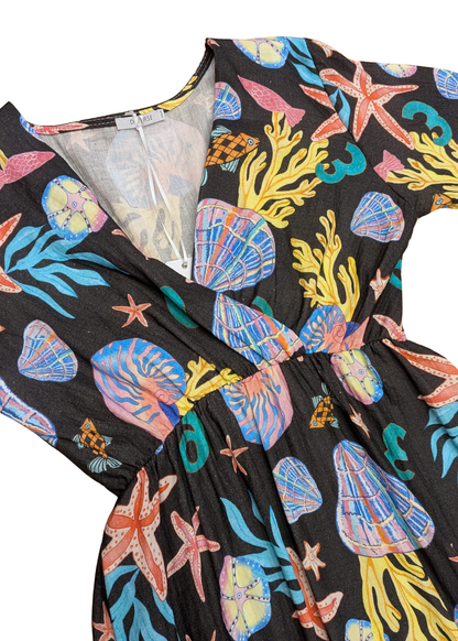 The Edit - Sea Shells V-Neck Dress