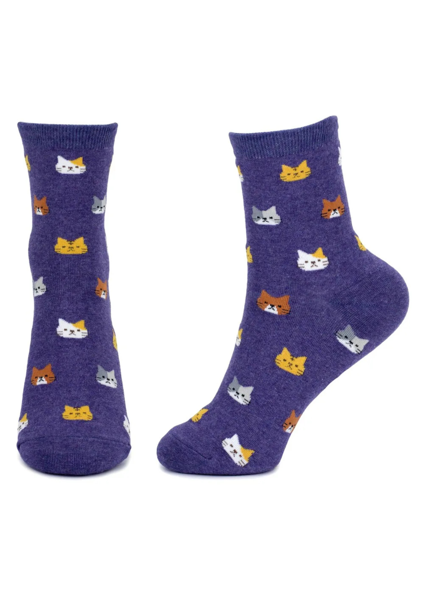 Joe Cool - Purple Cat Face Socks