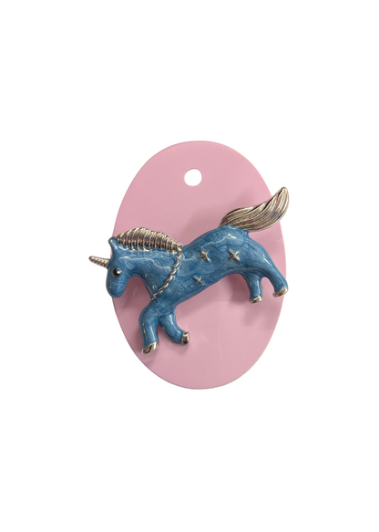 The Edit - Blue Enamel Cute Unicorn Brooch